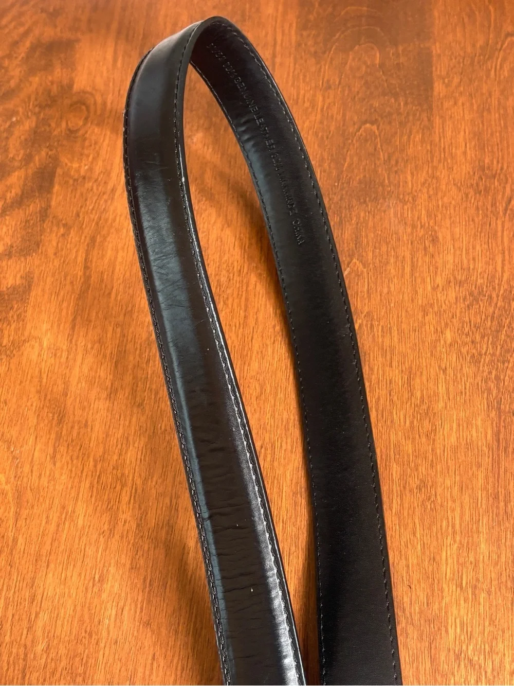 Men's Black Leather Belt with Silver Buckle